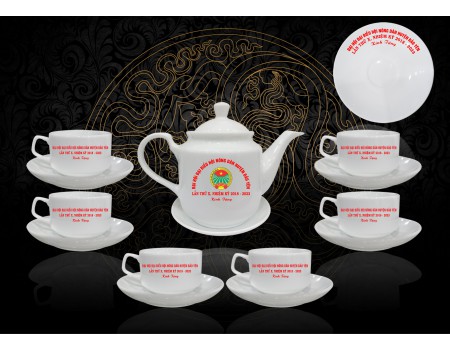 Bộ ấm chén quà tặng, in logo, tên S5 Bộ ấm chén quà tặng, in logo, tên S5